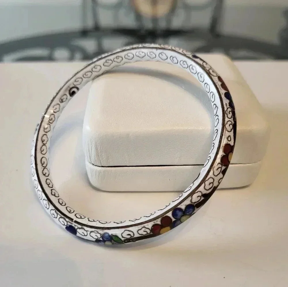 Vintage Cloisonné Enamel Bangle Bracelet